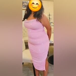 Women’s Pink Ruched Bodycon Dress